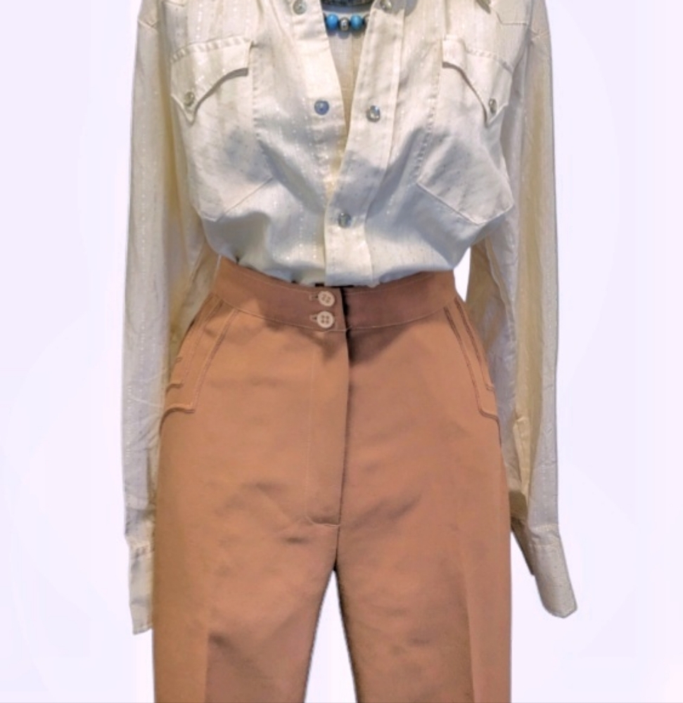 FINAL MARKDOWN Vintage 70s Western Flared Pants  Tall - Picture 2 of 7